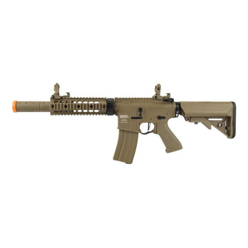 Lancer Tactical M4 SD Proline Series 7 Rail High FPS Airsoft Rifle, Tan