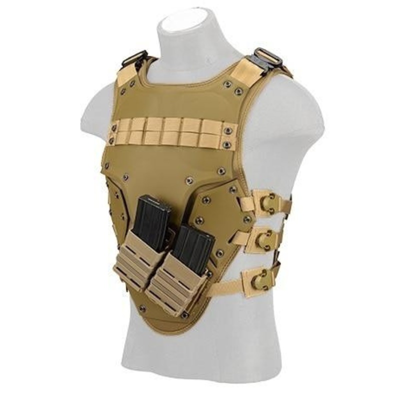 TF3 High Speed Airsoft Body Armor, Tan