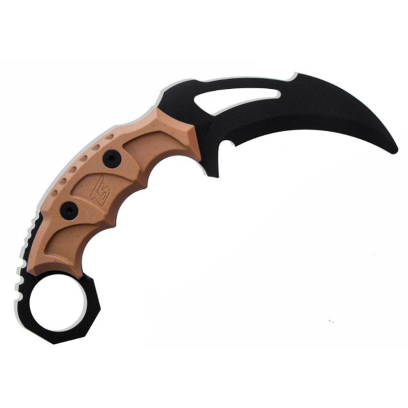 TS Blades Black Widow EVO Karambit Polymer Training Knife, Tan