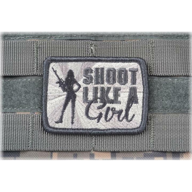AMS Shoot Like A Girl Patch, Hi-Fidelity Patch Series, Gray