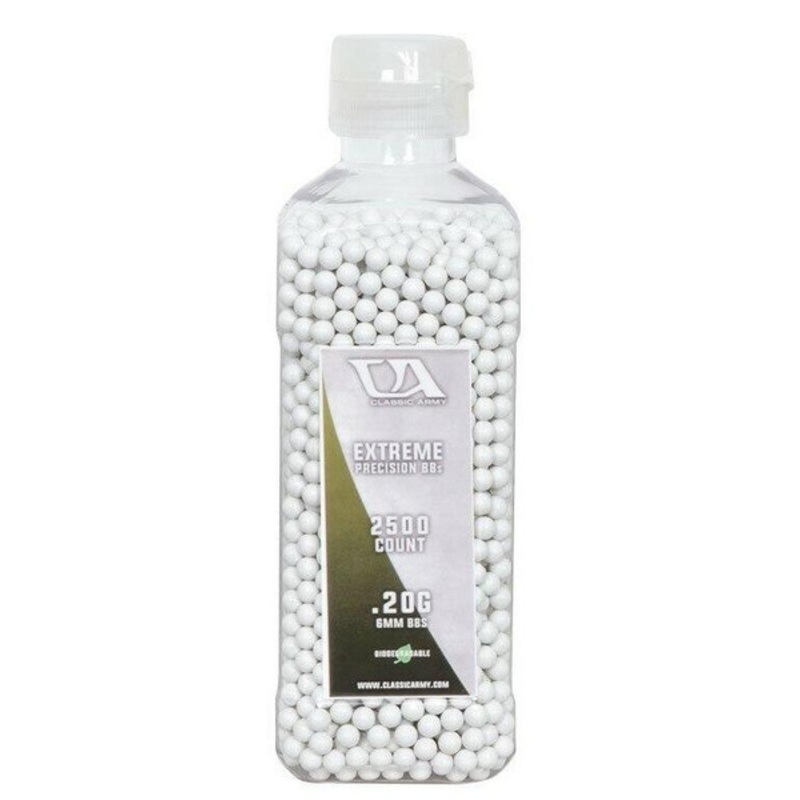 Classic Army 0.20g Extreme Precision Premium Biodegradable Airsoft BBs, 2500ct Bottle