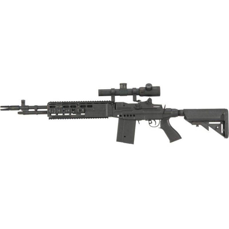 CYMA Sport Full Metal M14 EBR Designated Marksman AEG Airsoft Rifle, Black