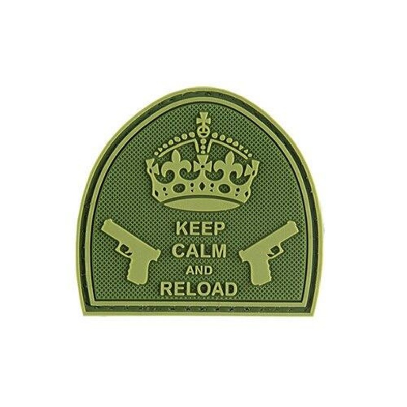 G-Force Keep Calm and Reload PVC Morale Patch, OD Green