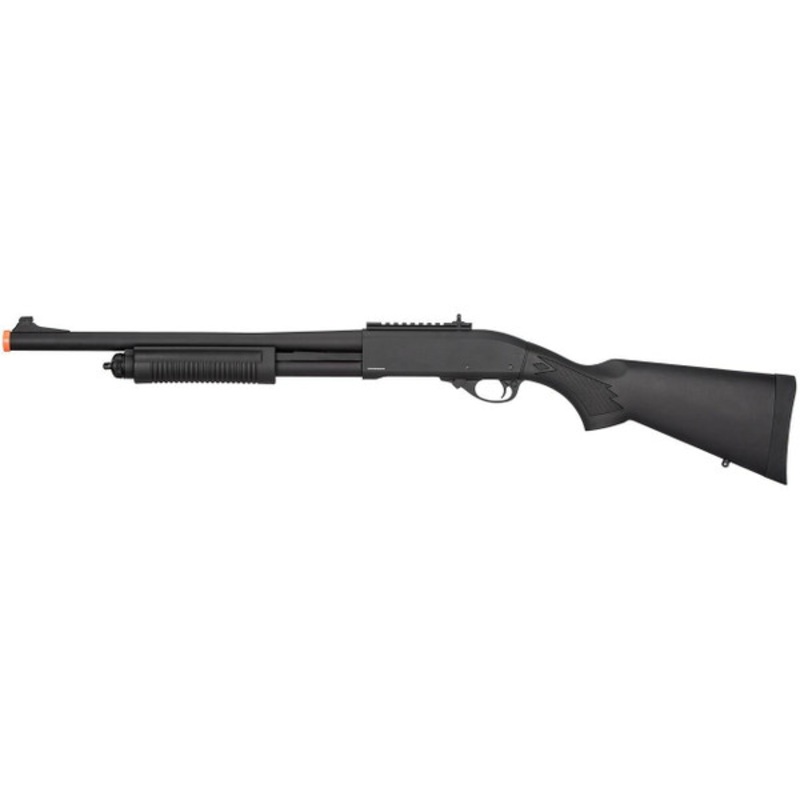 Golden Eagle M870 3/6-Shot Pump Action Gas Airsoft Shotgun, Black