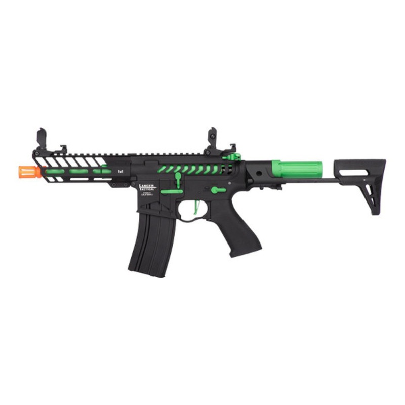 Lancer Tactical ProLine Series NEEDLETAIL PDW High FPS AEG Airsoft Rifle, Black / Green