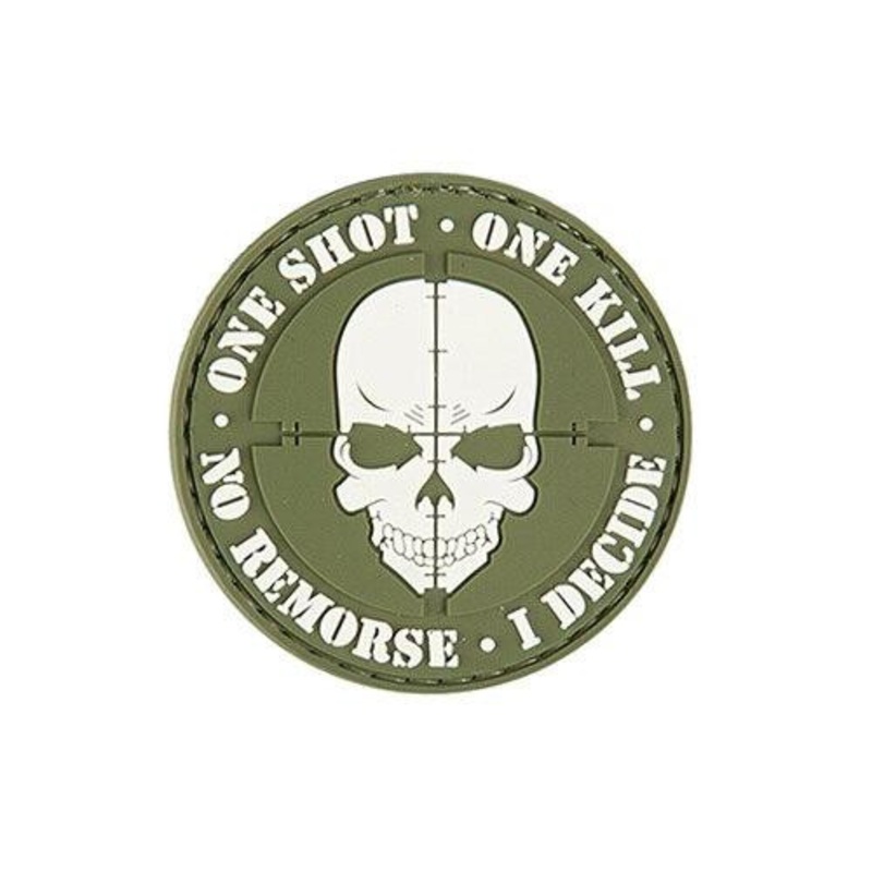 One Shot, One Kill PVC Patch, OD Green
