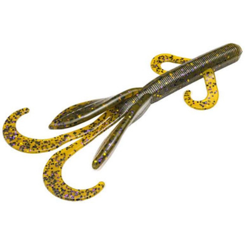Strike King Magnum Game Hawg – 5-1/4in – Green Pumpkin Purple & Gold