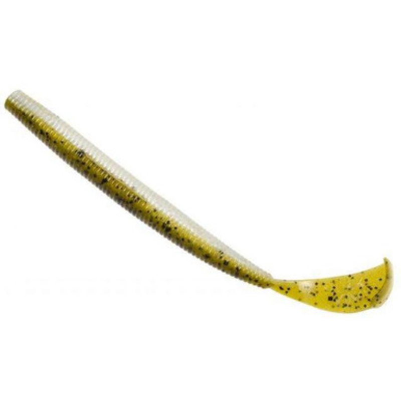 Strike King Rage Cut-R Worm – 6” – Green Pumpkin Pearl Belly