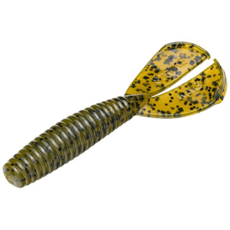 Strike King Rage Twin Tail Baby Menace Grub – Green Pumpkin