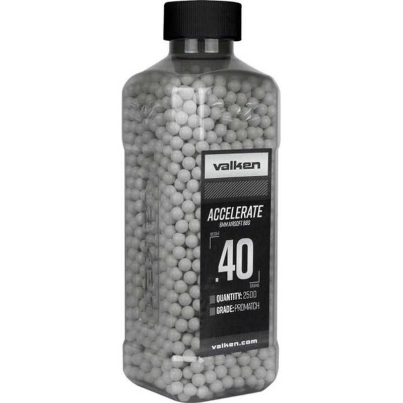 Valken Accelerate 0.40g BBs, 2500 CT., White