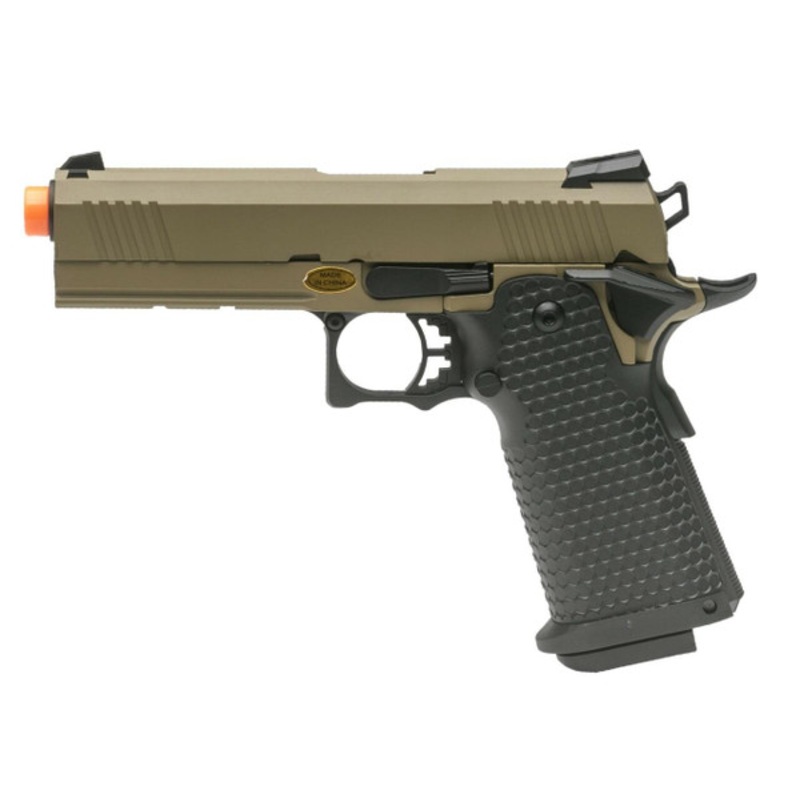 JAG Arms GM4 Series 4.3 Gas Blowback Airsoft Pistol, Tan / Black