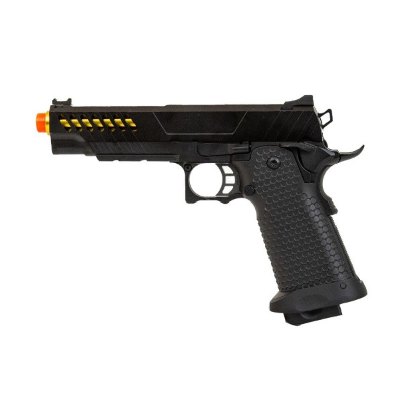 JAG Arms GMX Series 2.0 Gas Blowback Airsoft Pistol, Gold Barrel