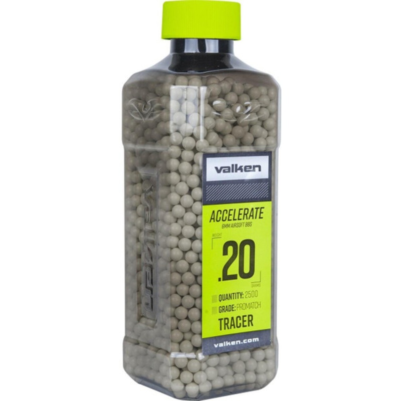 Valken Accelerate 0.20g BBs, 2500 CT., Tracer