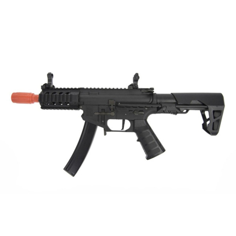 King Arms PDW 9mm Style MP5 SBR Short Airsoft AEG, Black