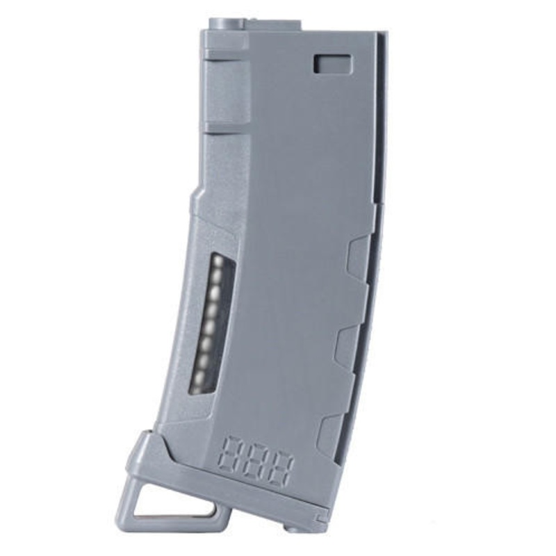 Lancer Tactical 130 Round High Speed Mid-Cap M4 Airsoft Magazine, Gray