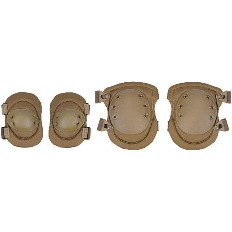 Lancer Tactical Nylon Elbow & Knee Pads, Tan