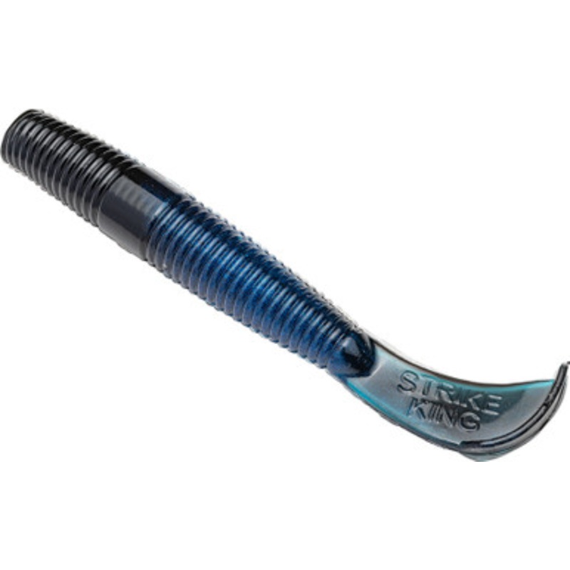 Strike King Rage Ned Cut-R Worm – 3in – Black Blue Swirl