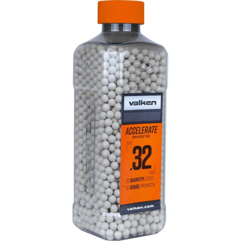 Valken Accelerate 0.32g BBs, 2500 CT., White
