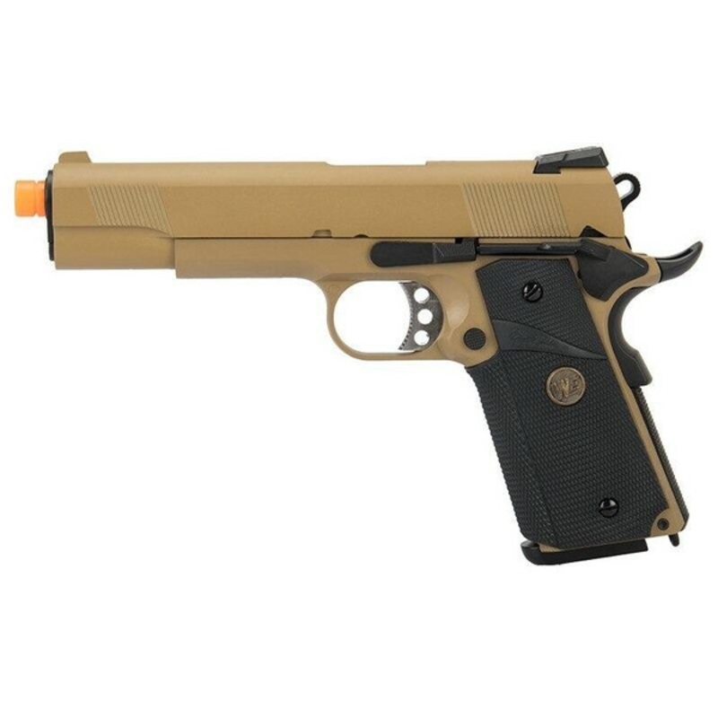 WE Tech 1911 Full Metal MEU Gas Blowback Airsoft Pistol, Tan