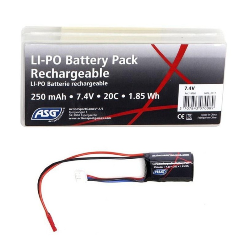 ASG 7.4v 250mAh HPA LiPO Battery