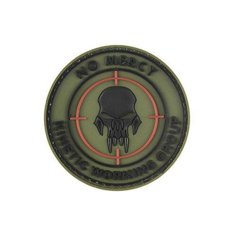 G-Force No Mercy Round PVC Morale Patch, OD Green