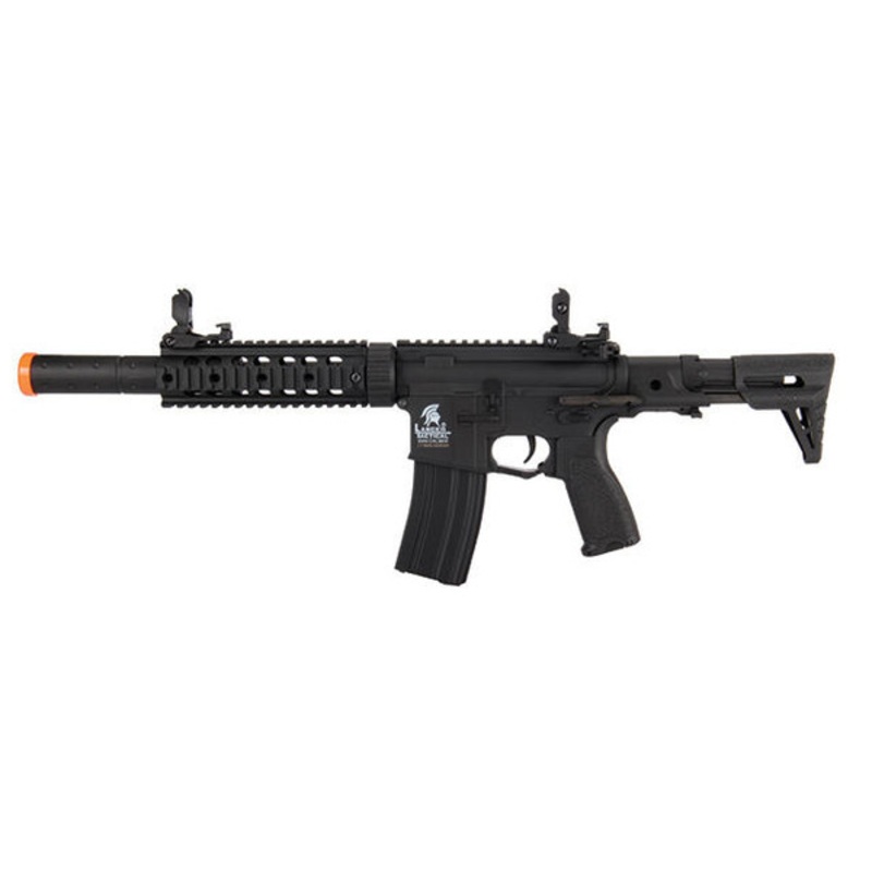 Lancer Tactical Gen 2 M4 Carbine w/ PDW Stock AEG Airsoft Rifle, Black