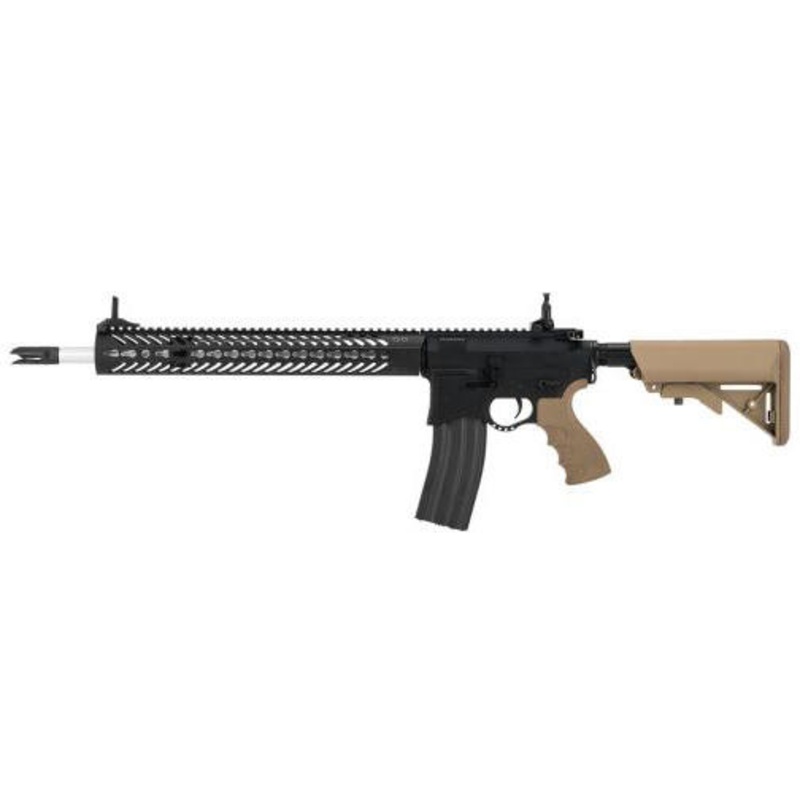 Seekins Precision Licensed AR-15 SP223 Advanced Airsoft M4 AEG Rifle w/ G2 Gearbox, Black/Tan