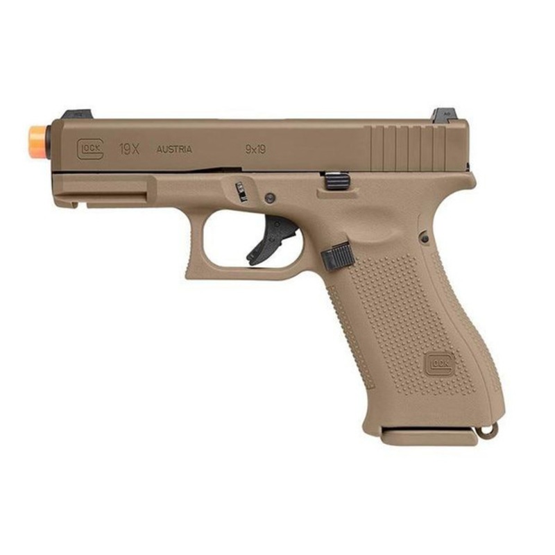Glock G19X Gas Blowback Airsoft Pistol by VFC / Elite Force, Tan