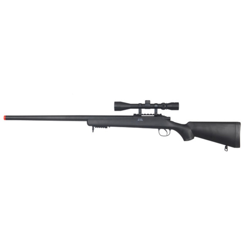 WELL VSR-10 Bolt Action Airsoft Rifle with Scope, Black