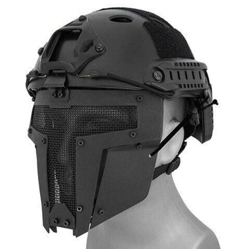 Mesh Mask Face Shield for Airsoft Helmet Systems, Black