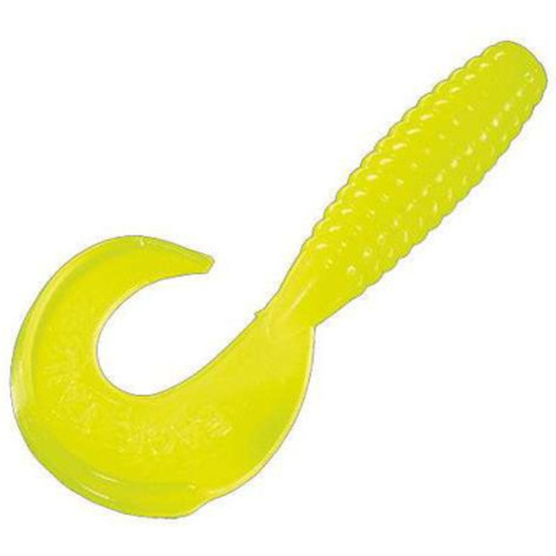 Strike King Rage Tail Grub – 4” – Hot Chartreuse