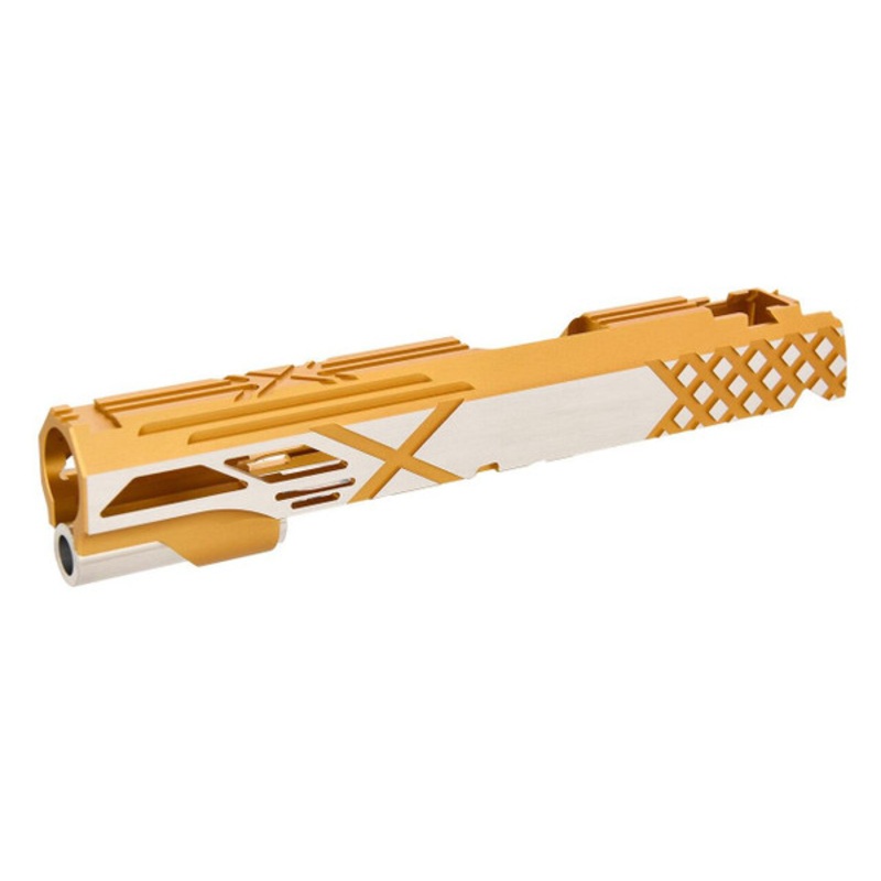 Airsoft Masterpiece Hi-Capa 5.1 / 1911 Custom X Slide, Gold Two-Tone
