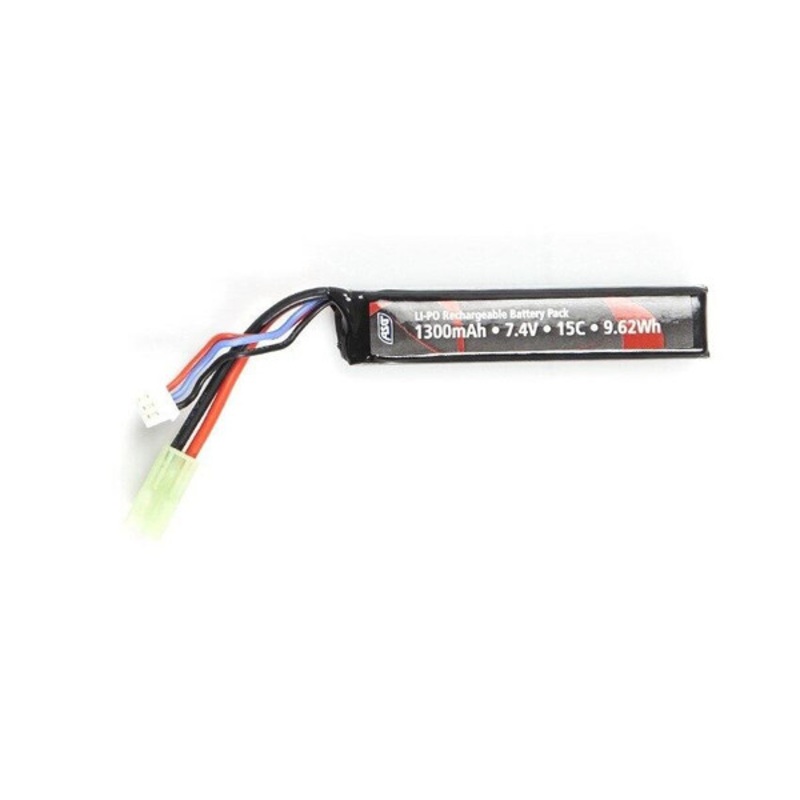 ASG Stock Tube Battery 7.4v 1300mAh 15C LiPO