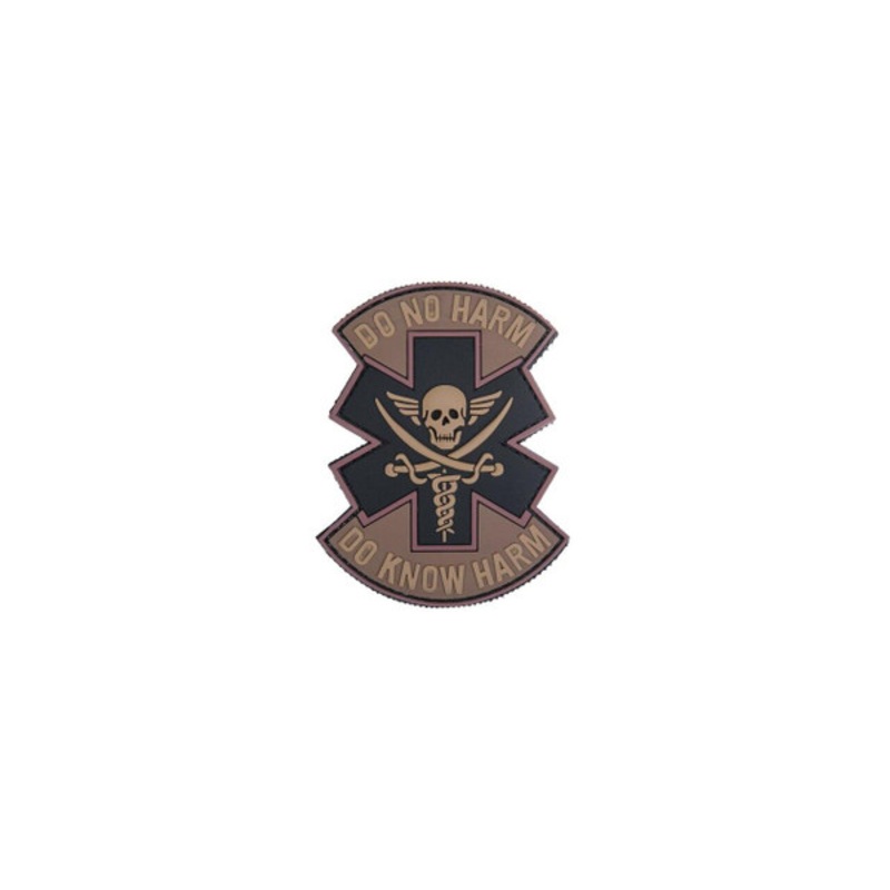 DO NOT HARM PVC Patch, Tan & Black