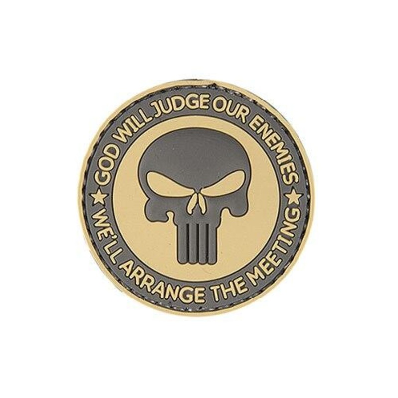 God Will Judge Our Enemies PVC Patch, Tan/Black