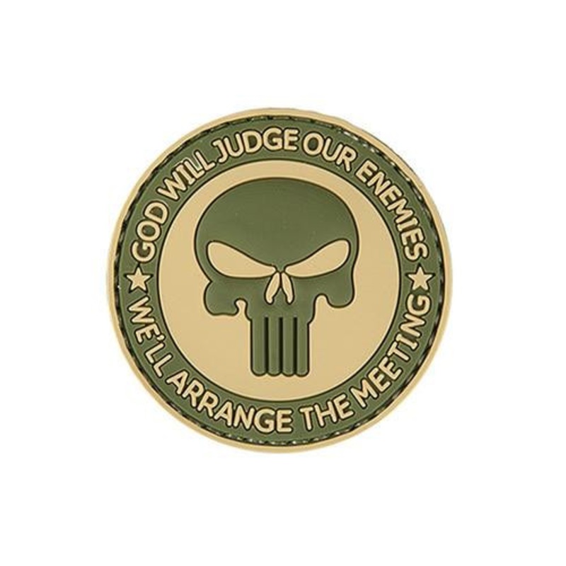 God Will Judge Our Enemies PVC Patch, Tan & OD Green