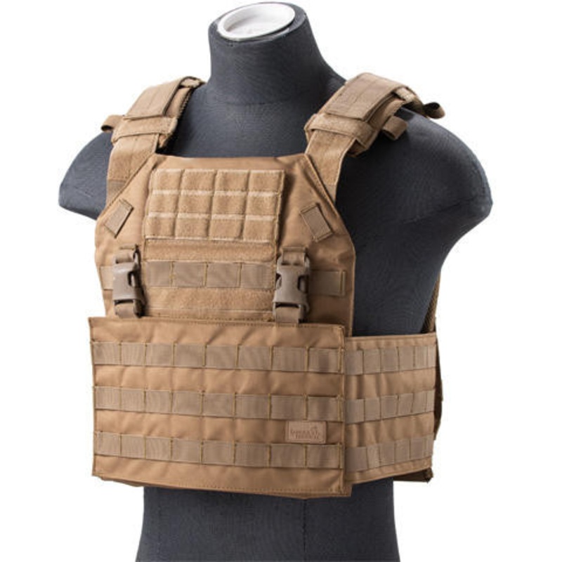 Lancer Tactical Vest with Molle Webbing and Detachable Buckles, Tan