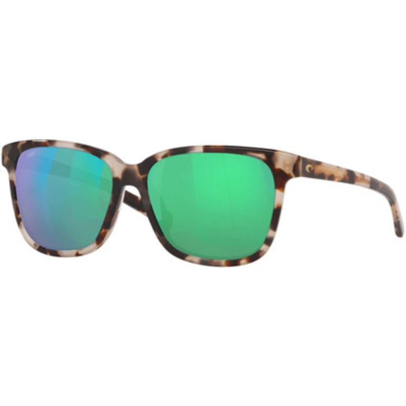 Costa May Sunglasses – Shiny Tiger Cowrie/Green Mirror 580G