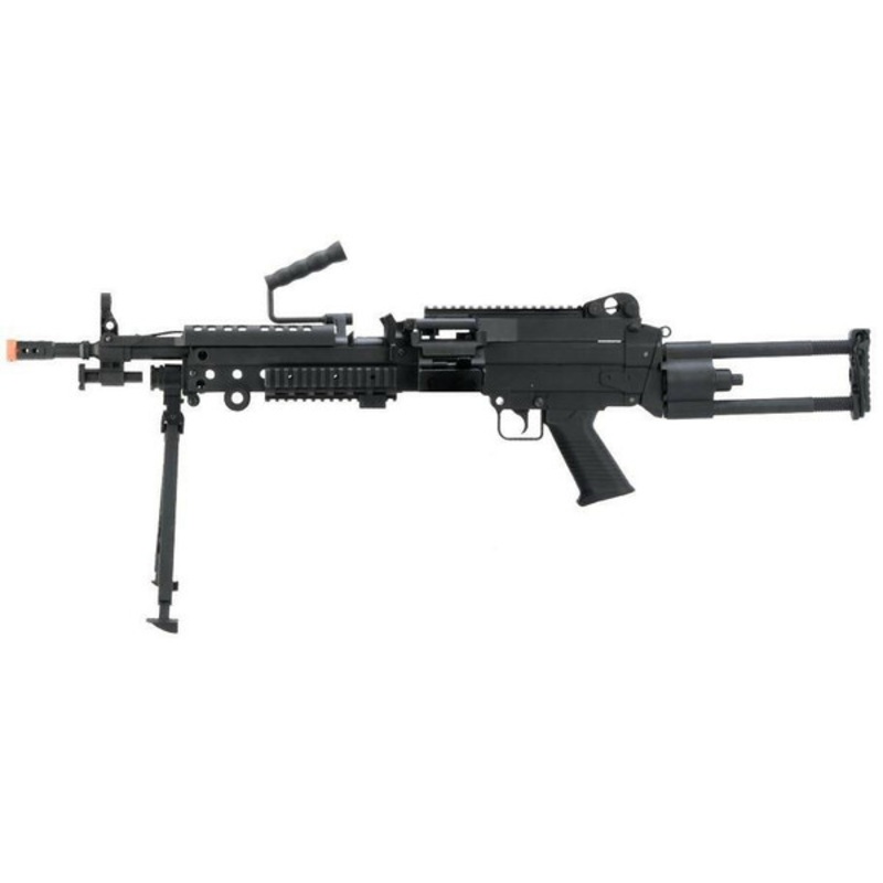 Cybergun FN Herstal Licensed M249 Para Featherweight LMG Airsoft Rifle, Black