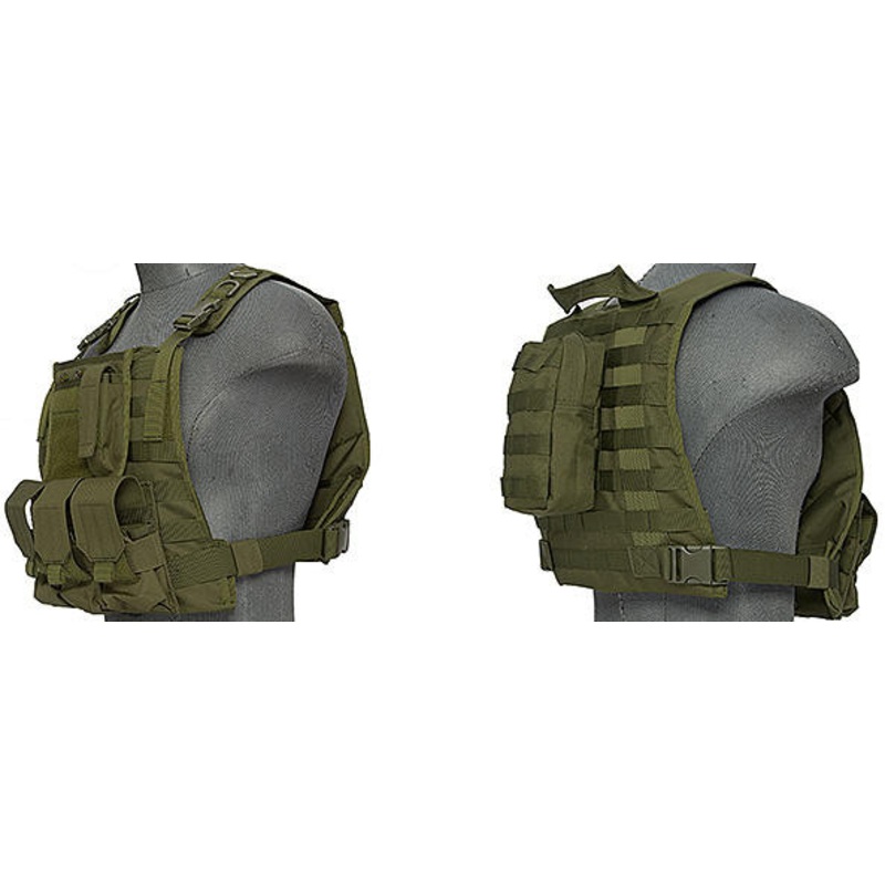 Lancer Tactical CA-301GN Molle Plate Carrier Vest, OD Green