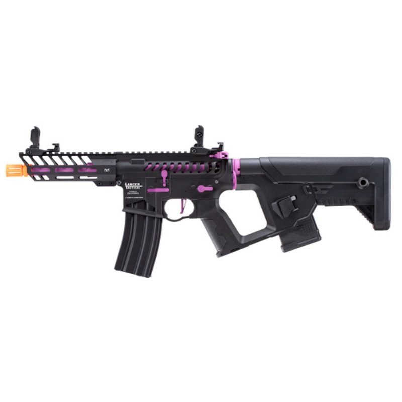 Lancer Tactical Enforcer Needletail Skeleton Low FPS Airsoft AEG Rifle, Black/Purple