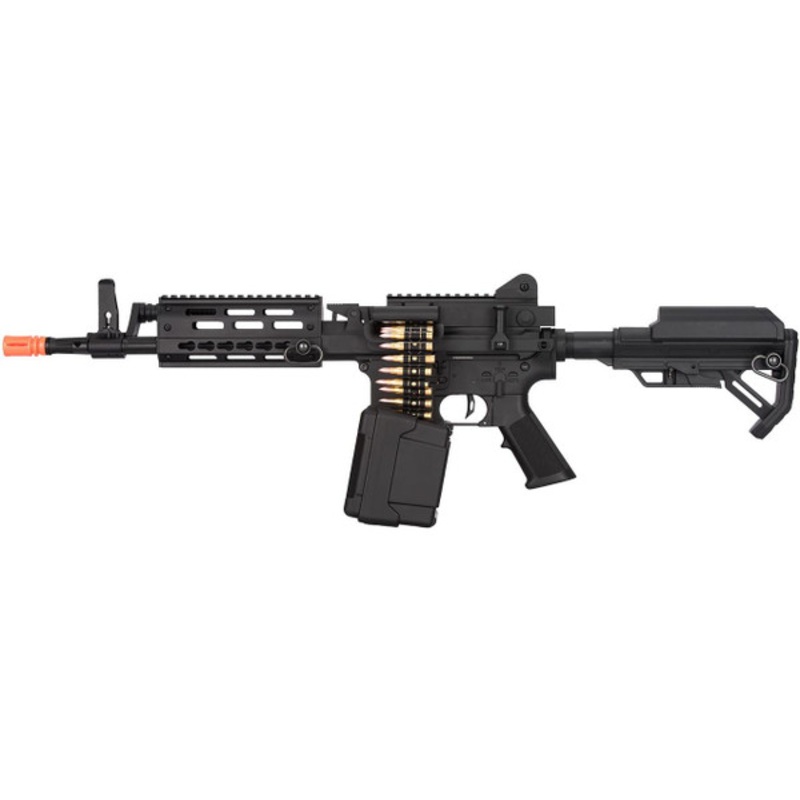 Golden Eagle MCR Short Barrel LMG Airsoft Rifle, Black