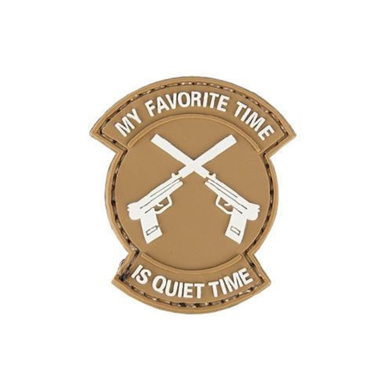 My Favorite Time Is Quiet Time PVC Patch, Tan