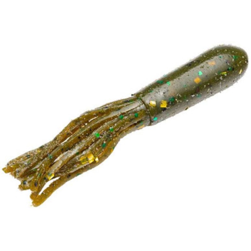 Strike King Coffee Fat Tube – 2-3/4in – Green Pumpkin Gold Green Flake