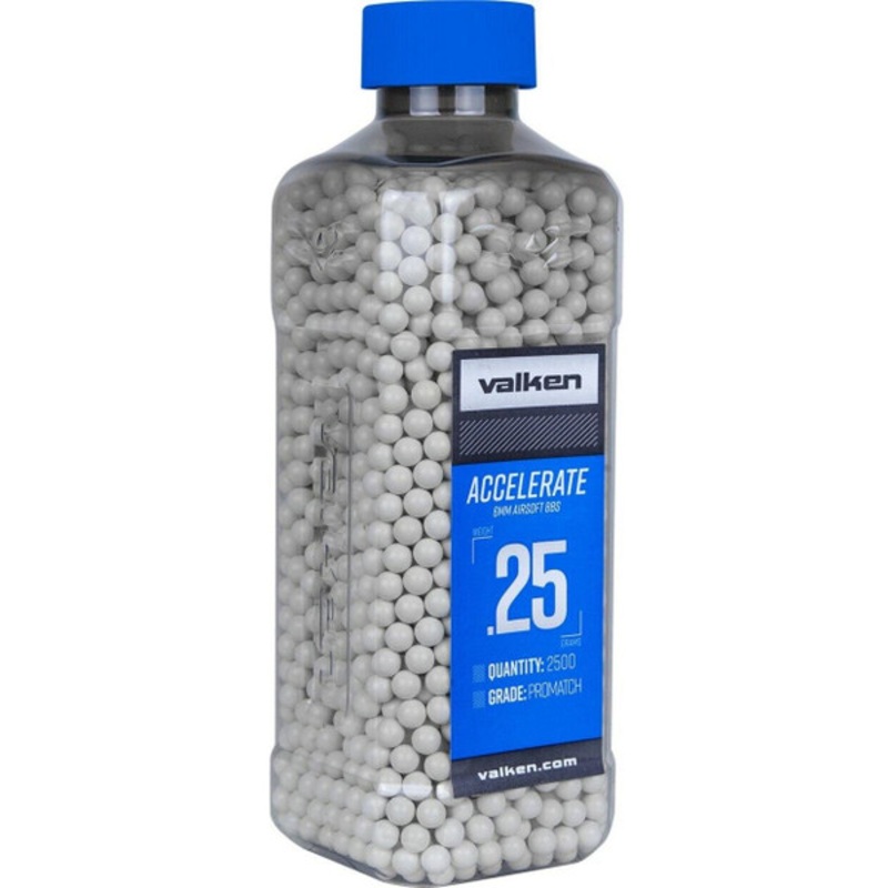 Valken Accelerate 0.25g BBs, 2500 CT., White
