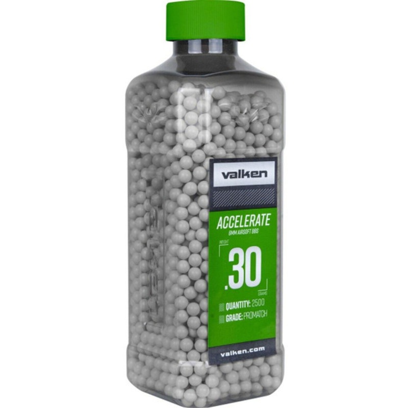 Valken Accelerate 0.30g BBs, 2500 CT., White