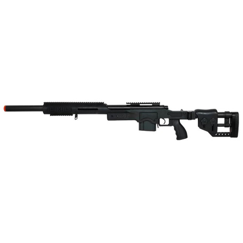 WELL MB4410A Bolt Action Airsoft Spring Sniper Rifle, Black