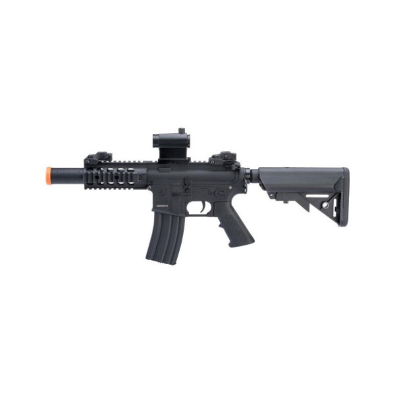 Colt Licensed Elite Line SBR w/ 5 Quadrail M4 AEG Airsoft Rifle by Cybergun, Black