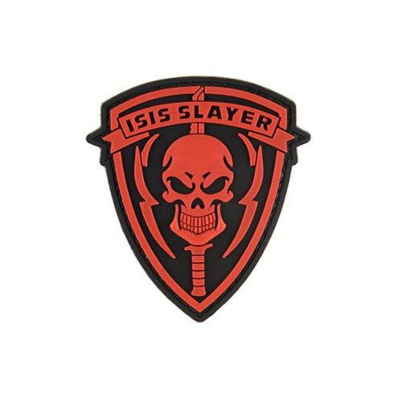 G-Force ISIS Slayer Knife and Skull PVC Morale Patch, Red