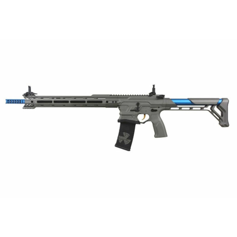 G&G BAMF Team Cobalt Kinetics M4 Advanced ETU Airsoft Rifle, Grey/Blue